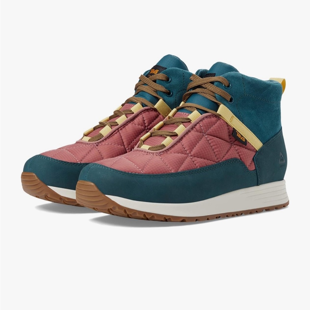 Teva Women's Quilted Lace-Up Boots in Teal, Rose, and Mustard
